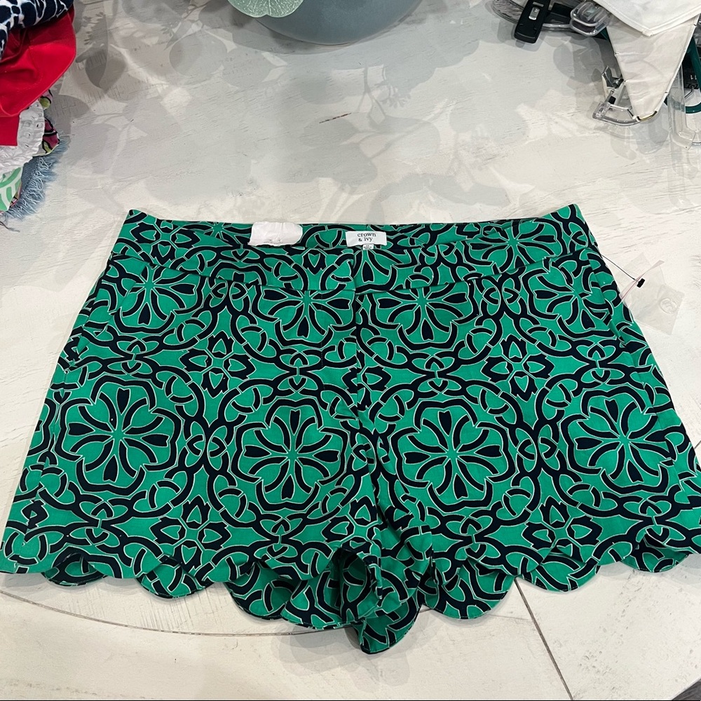RARE pattern | Crown & Ivy Green Shorts | 12